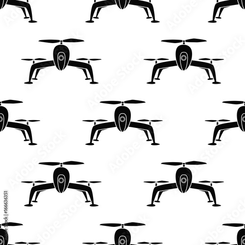Seamless pattern with drone in vector