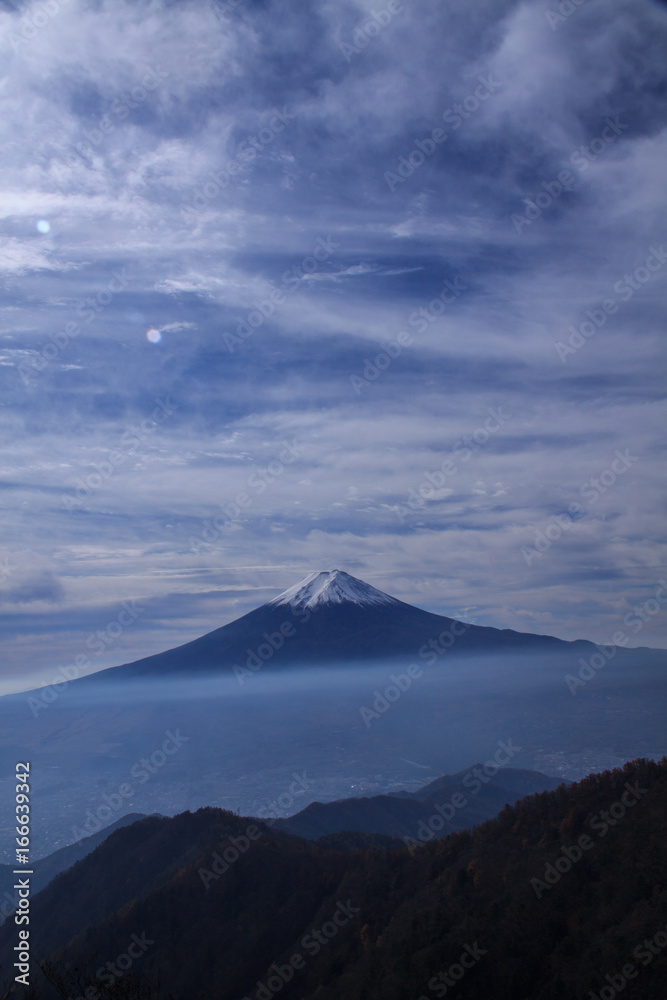 三つ峠から夜明けの富士山