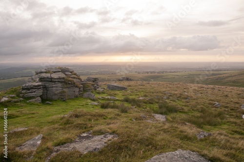 Dusk on Dartmoor in Devon on a summer evening