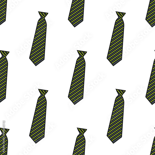 Black tie seamless pattern in cartoon style isolated on white background vector illustration