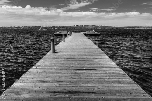 black and white dock