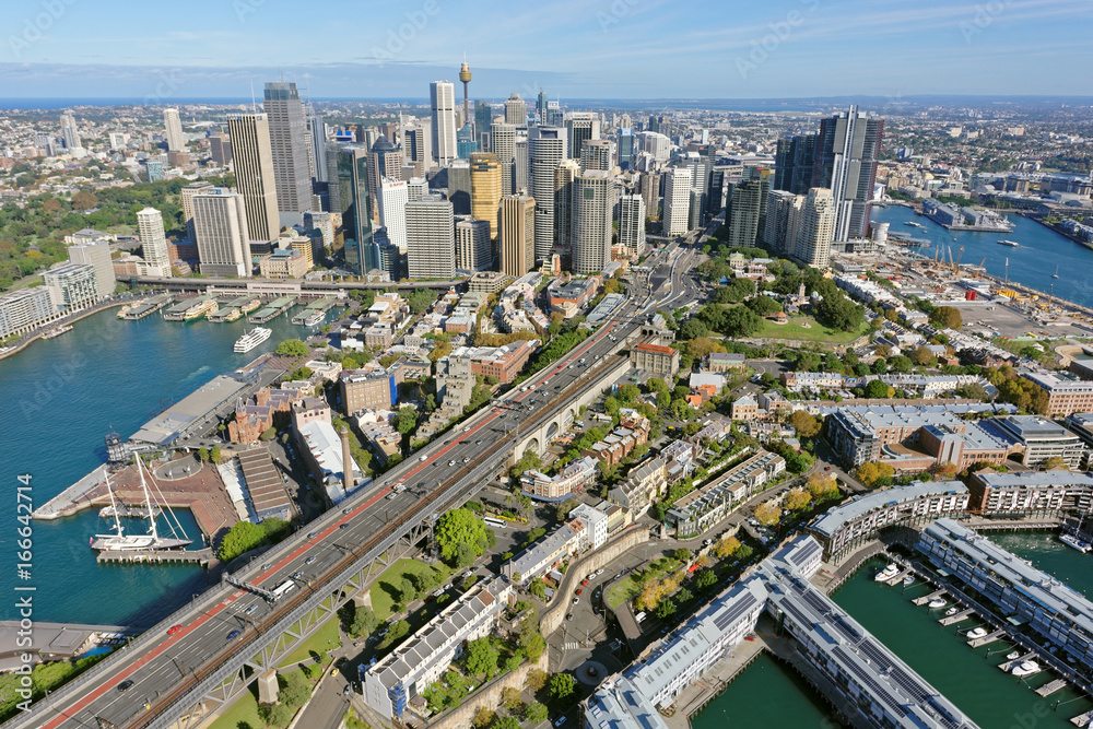 Sydney CBD viewed from above Dawes Point