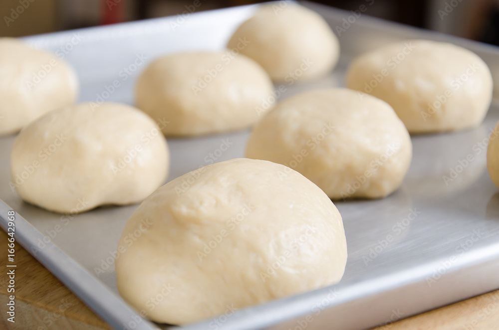 Bread dough on baking tray prepare for bake Bread dough on baking tray prepare for bake