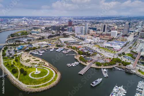 Aerial view of Long Beach Pike, California