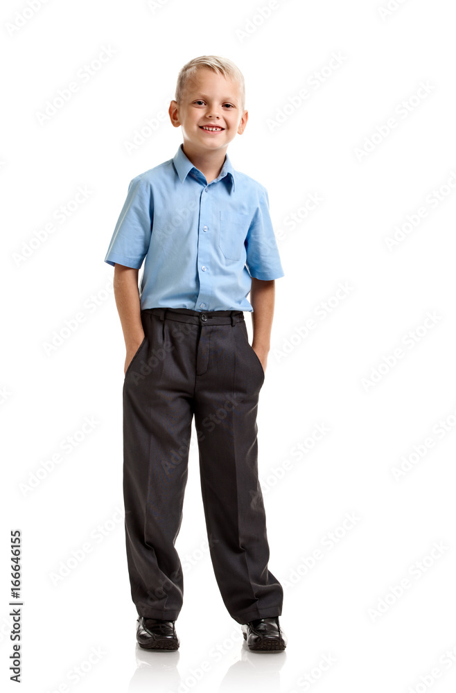 Cheerful cute schoolboy in formalwear Cheerful cute schoolboy in formalwear