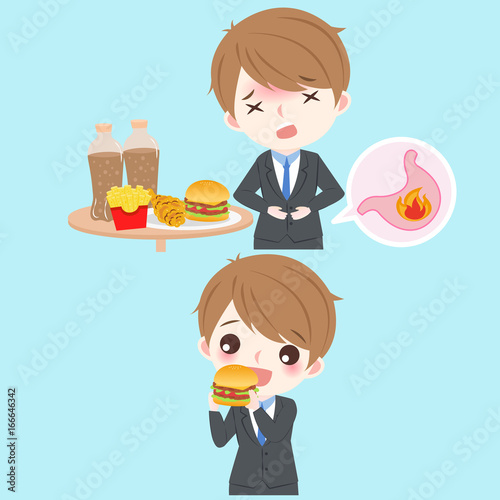 businessman with heartburn