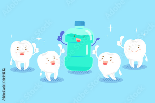 tooth with mouthwash
