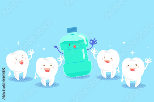 tooth with mouthwash