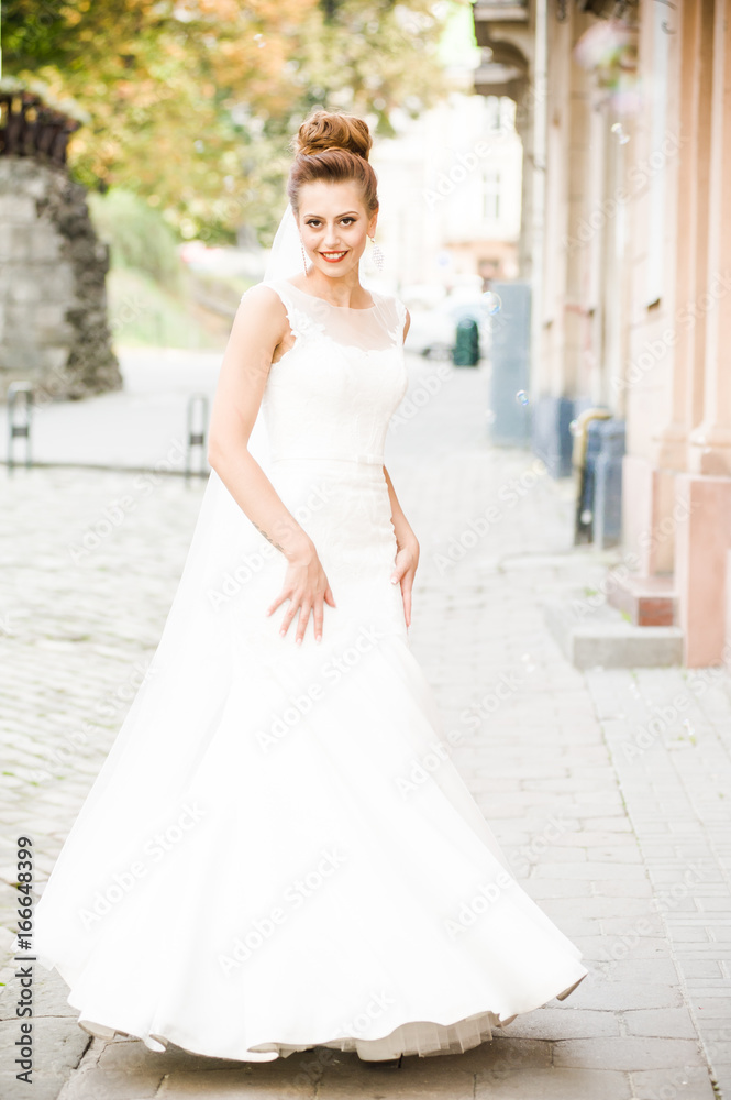 Beautiful bride smiling