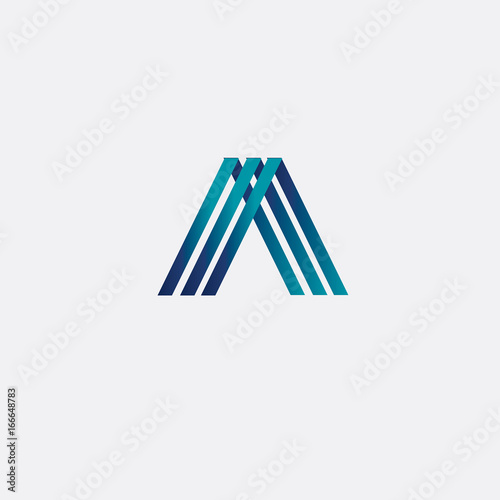 Letter A line logo icon design template elements