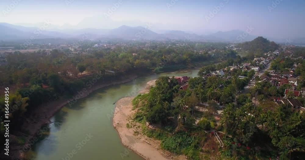 Historic Luang Prabang on the Mekong River in Laos, Ascending Drone Shot
Historic Luang Prabang on the Mekong River in Laos, Ascending Drone Shot