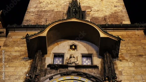 Tilt up, Prague Astronomical clock at night
