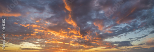 Photography Fiery sunset, colorful clouds in the sky