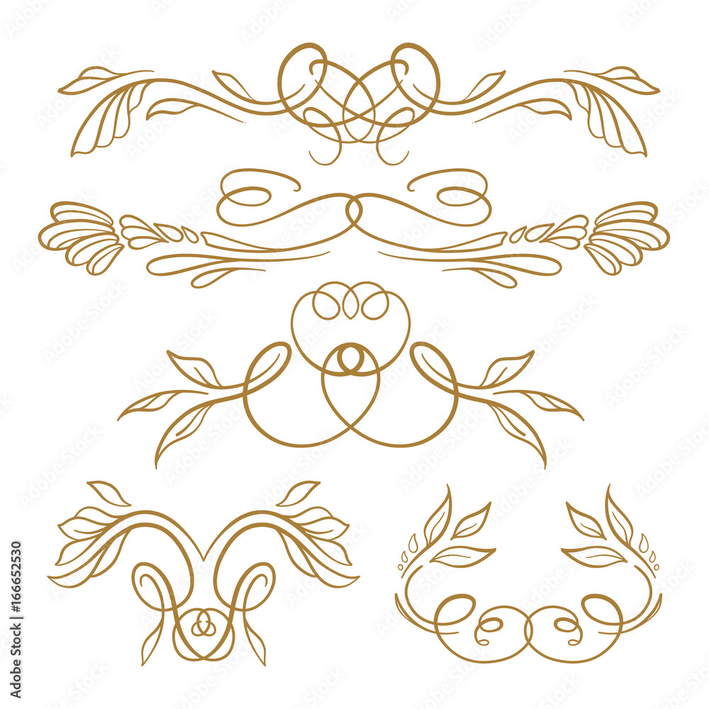 Fototapeta premium Vector calligraphy elements set.