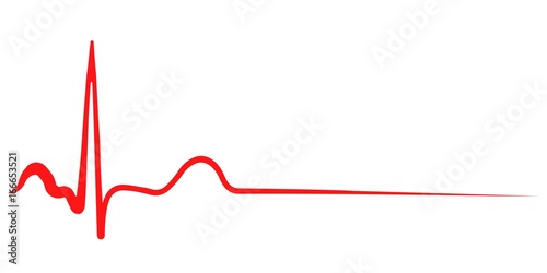 Hand drawn red heartbeat Cardiogram element