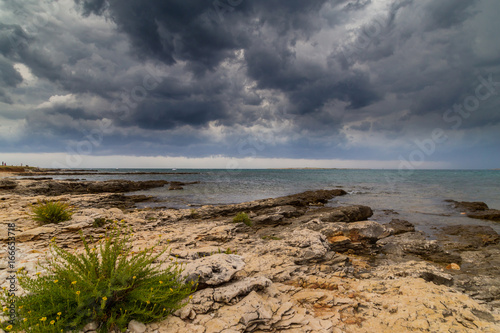 Dramatic storm clouds over the Adriatic Sea, Croatia, in summer