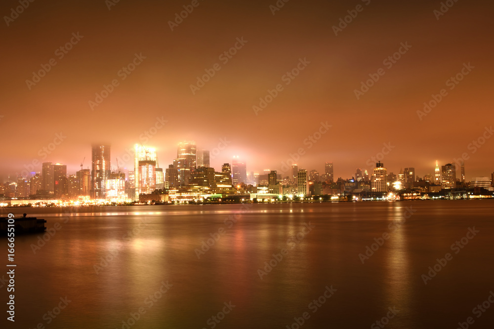 Beautiful New York City skyline at night