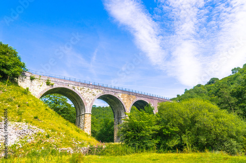 The Headstone Viaduct at Monsal Dale over the River Wye in the Peak District, Derbyshire, England