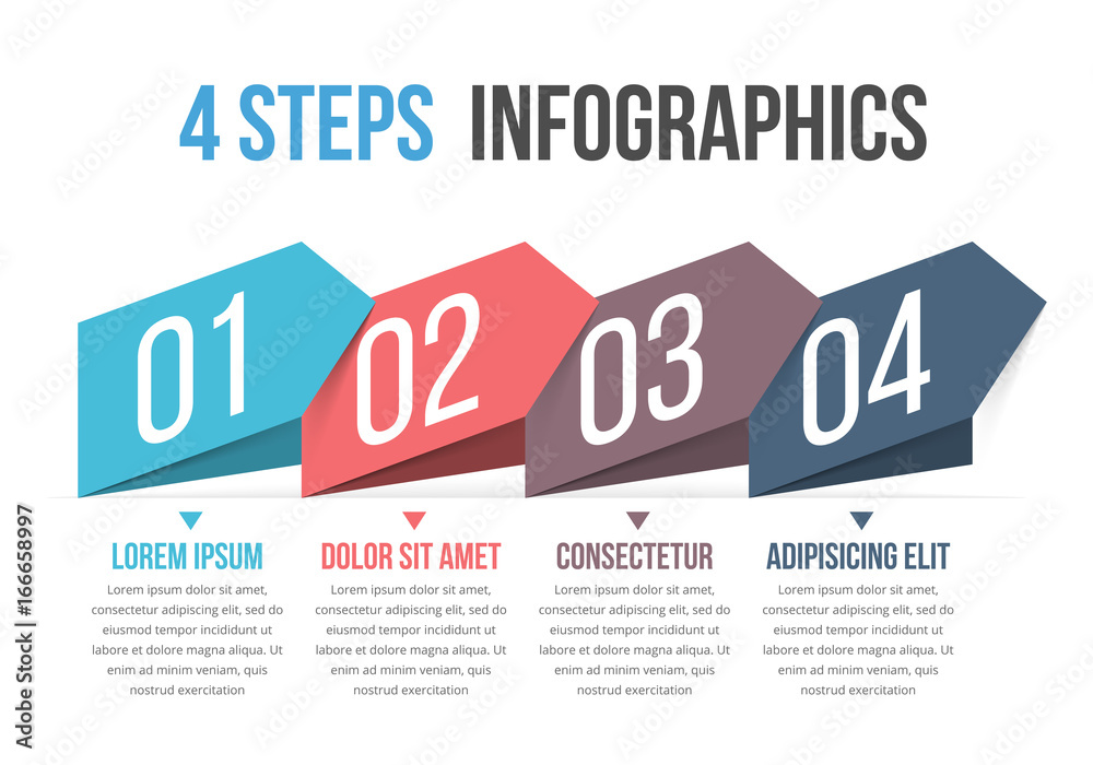 Obraz premium Four Steps Infographics