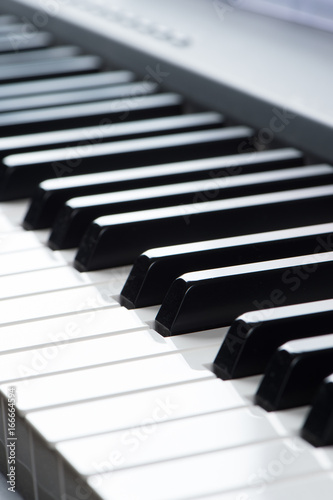 close-up of piano keys. close frontal view  