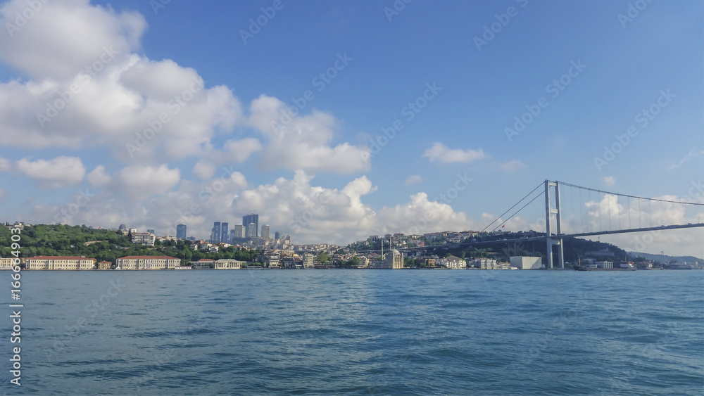 Ortakoy mosque and Bosphorus bridge, Istanbul, Turkey.