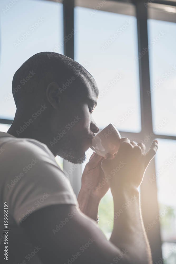 african american man with coffee