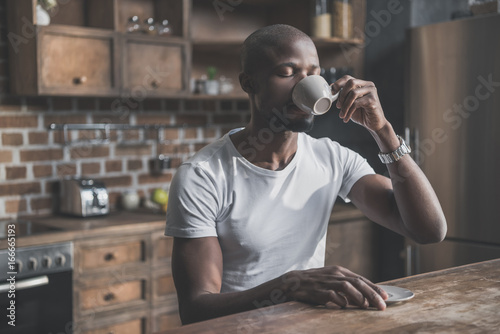 african american man with coffee