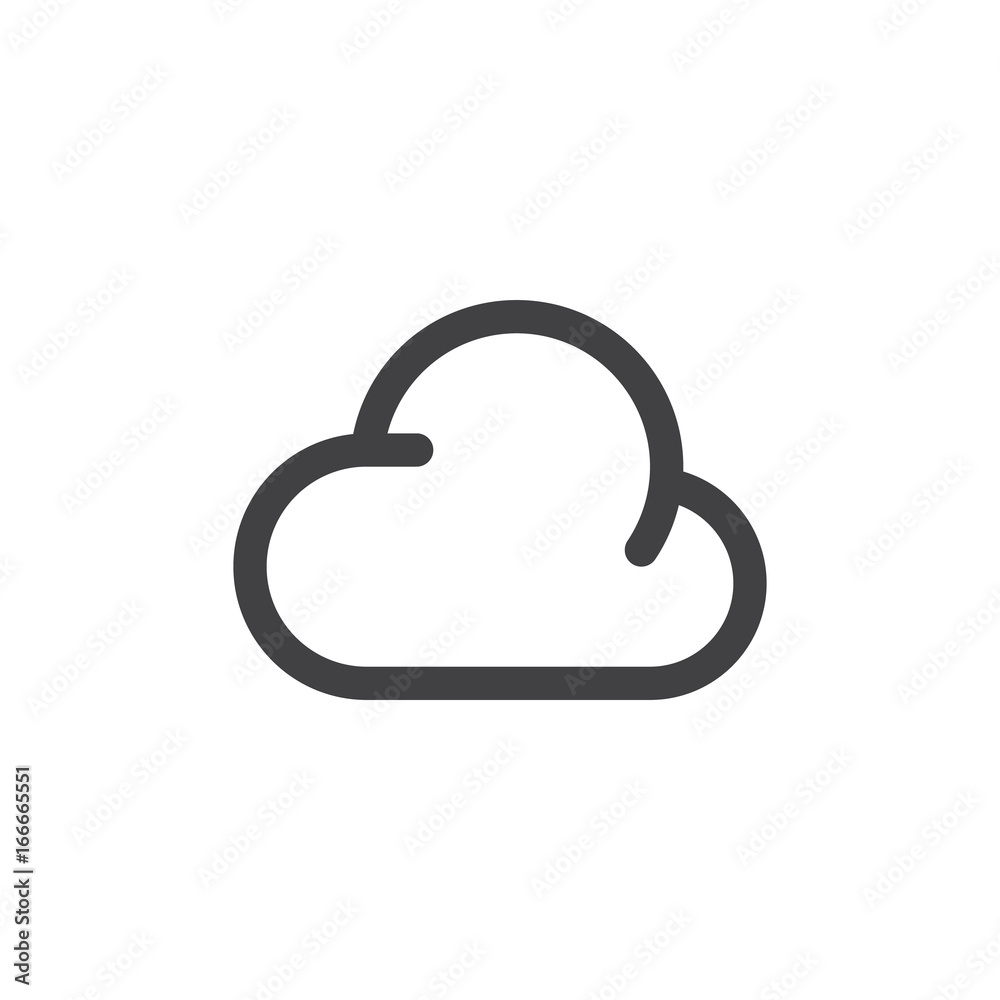 Cloud line simple icon, outline vector sign, linear style pictogram isolated on white. Symbol, logo illustration. Editable stroke. Pixel perfect vector graphics