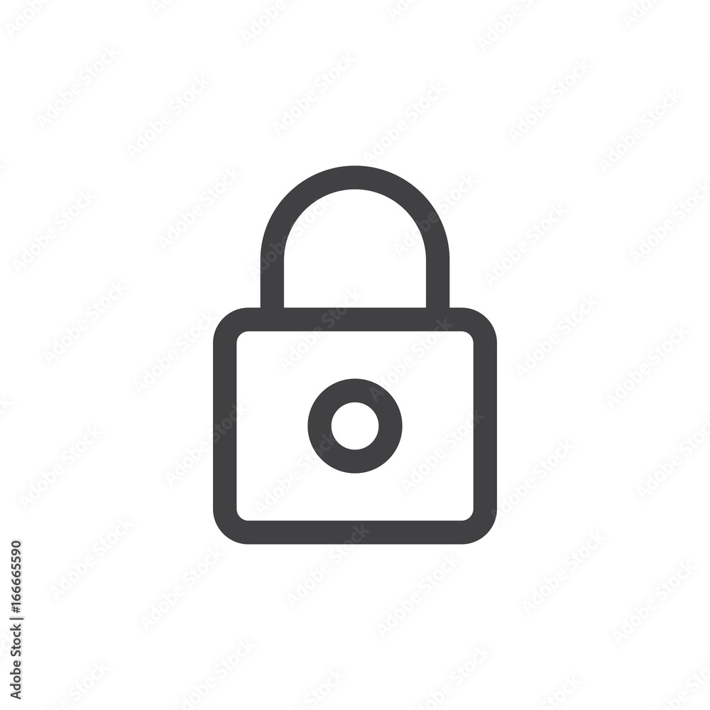 Lock line simple icon, outline vector sign, linear style pictogram isolated on white. Password symbol, logo illustration. Editable stroke. Pixel perfect vector graphics Lock line simple icon, outline vector sign, linear style pictogram isolated on white. Password symbol, logo illustration. Editable stroke. Pixel perfect vector graphics