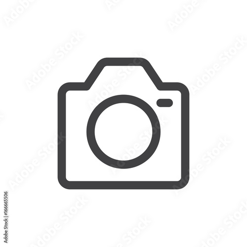 Camera line simple icon, outline vector sign, linear style pictogram isolated on white. Symbol, logo illustration. Editable stroke. Pixel perfect vector graphics