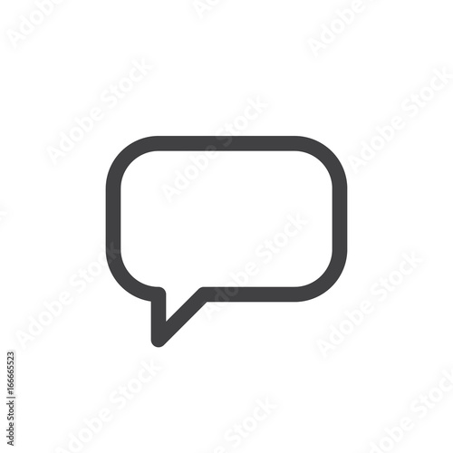 Chat bubble line simple icon, outline vector sign, linear style pictogram isolated on white. Symbol, logo illustration. Editable stroke. Pixel perfect vector graphics