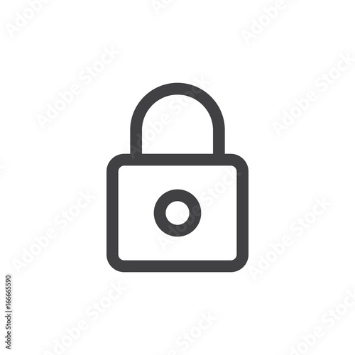 Lock line simple icon, outline vector sign, linear style pictogram isolated on white. Password symbol, logo illustration. Editable stroke. Pixel perfect vector graphics