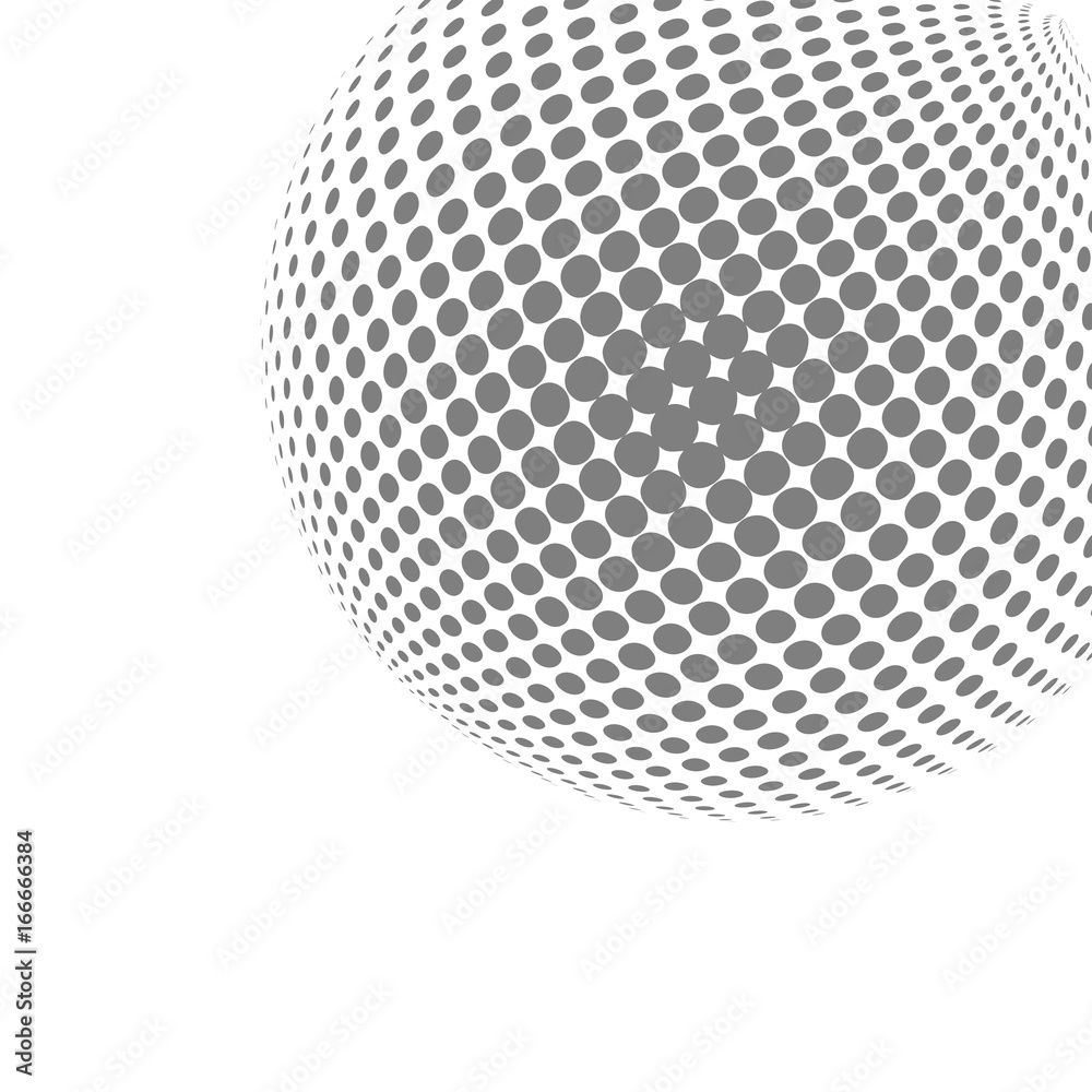 Abstract halftone effect 3d sphere Abstract halftone effect 3d sphere