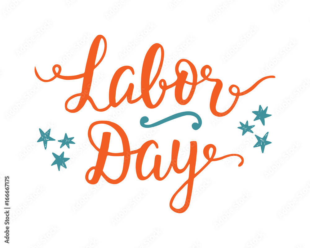 Φωτογραφία Labor day unique poster with handwritten lettering and holiday decoration elemen