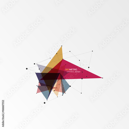 Geometric Triangle Vector Background. Triangles Connect Pattern for Business Presentations, Annual Report and Start Up Ideas