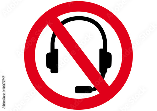 Schild Headset verboten
