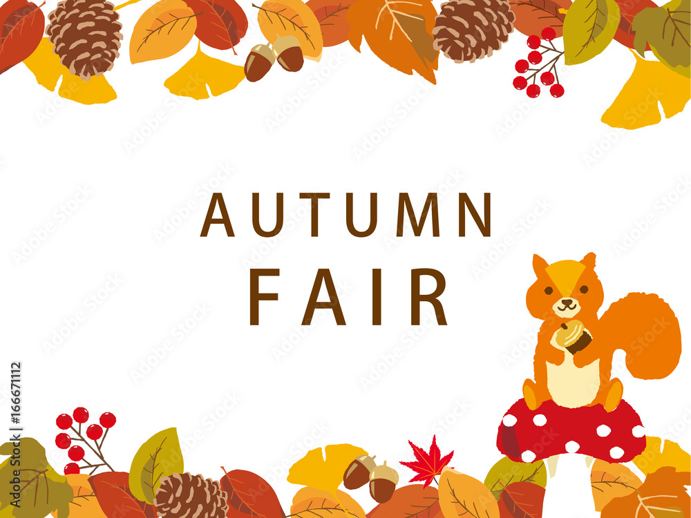 Naklejka premium Jesienna wyprzedaż Jesienne ilustracje