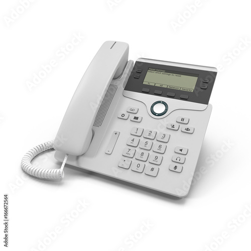 IP phone on a white. 3D illustration, clipping path