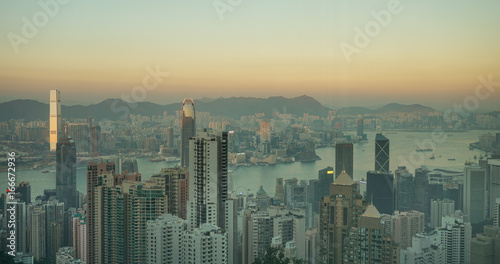 Canvas Print Buildings at downtown in Hong Kong