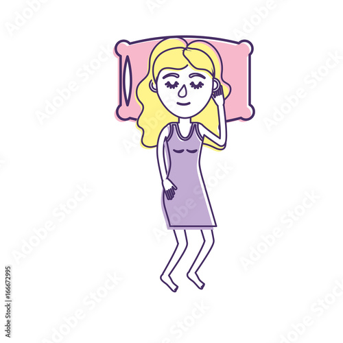 woman with hairstyle desing sleeping