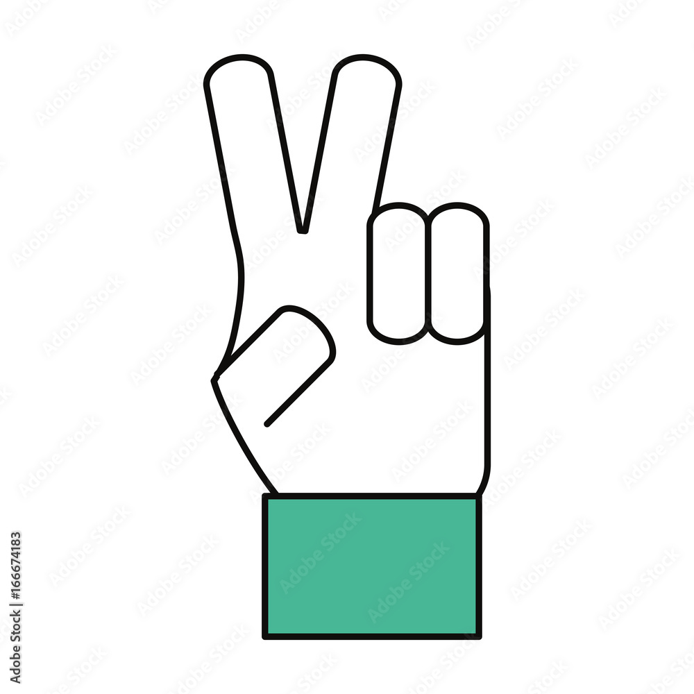 Hand peace symbol Hand peace symbol