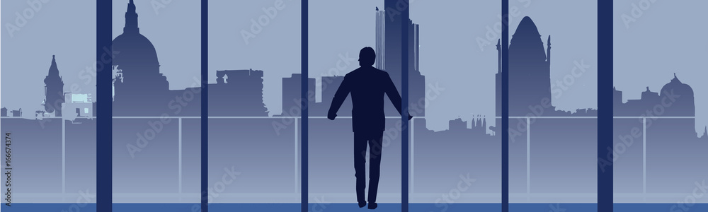 Fototapeta premium Concept of Business Man Looking to The Future