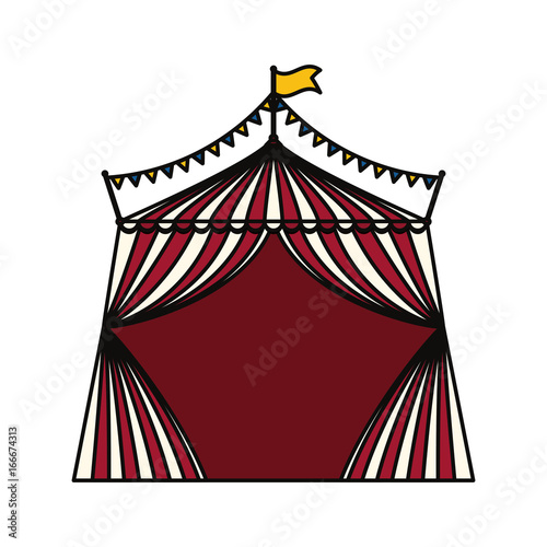 Circus striped tent