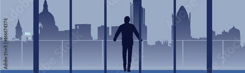 Photography Concept of Business Man Looking to The Future