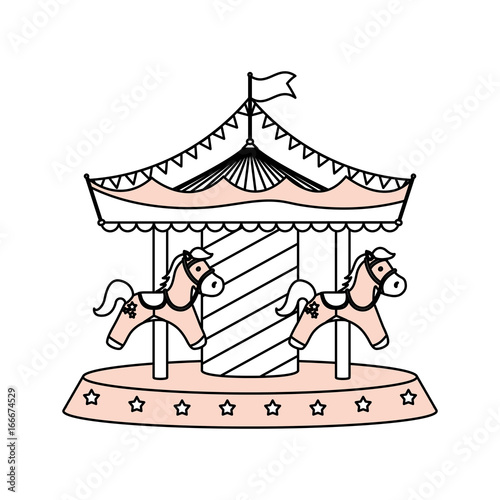 Carrousel circus cartoon