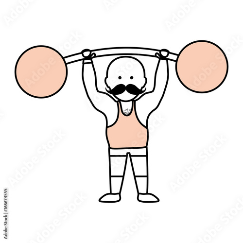 Strongman circus cartoon