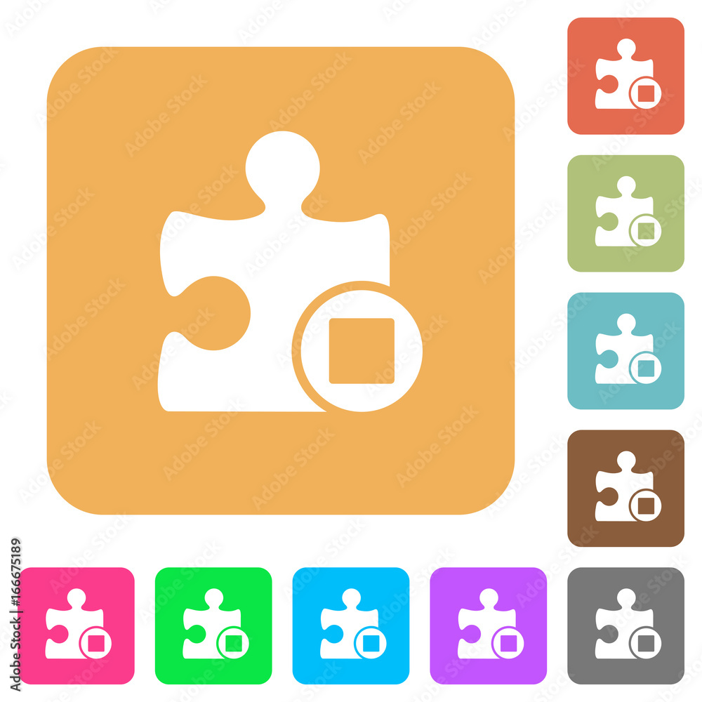 Stop plugin rounded square flat icons Stop plugin rounded square flat icons
