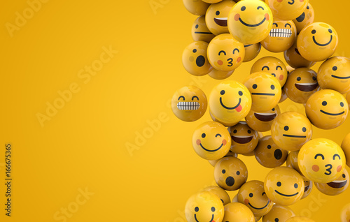Emoji emoticon character background collection. 3D Rendering photo