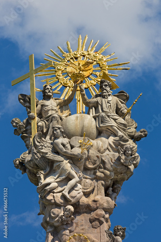 Kremnica - The top of baroque Holy Trinity column on the Safarikovo square by Dionyz Ignac Staneti (1765 - 1772).