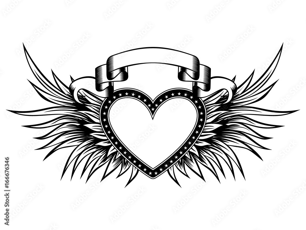 Obraz premium heart with wings